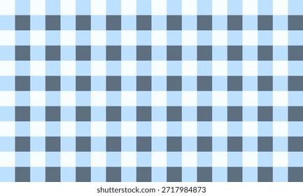 Ein klassisches blau-weißes Schachbrettmuster mit hellblauen und dunkelblauen Quadraten, die in einem Raster angeordnet sind, wodurch eine nahtlose und vielseitige Hintergrundtextur entsteht.