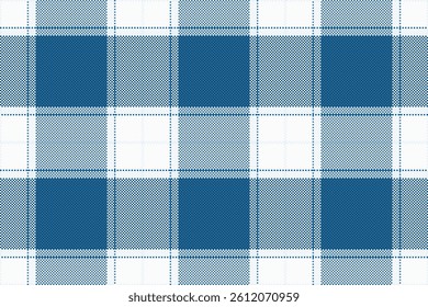 Classic blue and white plaid pattern.  Perfect for textile design, website backgrounds, or crafting projects.  This clean, seamless texture evokes feelings of comfort and tradition.
