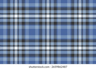 Classic blue and white plaid pattern.  Perfect for textile design, website backgrounds, or apparel projects. This seamless texture evokes feelings of comfort, tradition, and style.