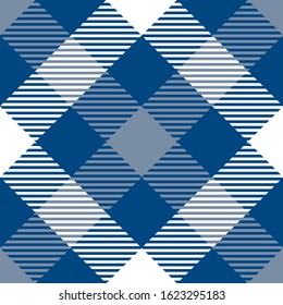 Classic Blue And White Tartan  Plaid  Seamless Pattern. Flannel  Shirt Tartan Patterns. Trendy Tiles Vector Illustration For Wallpapers.
