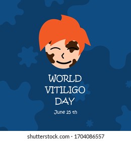 Classic blue World vitiligo day vector template. Design for celebration, greeting cards or print.