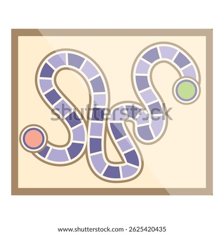 Classic board game design featuring a winding path and two game markers, evoking nostalgia and the joy of competition