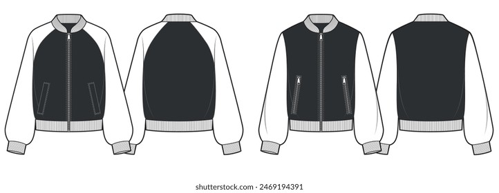 Classic bomber jacket, casual clothing.