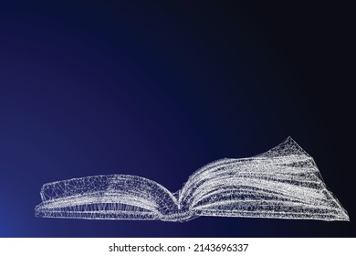 Classic book represented in digital mode. E-learning concept.