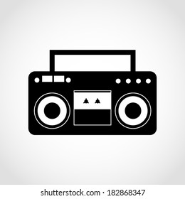 Classic Boombox Icon Isolated on White Background