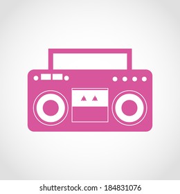 Classic Boombox Icon Isolated on White Background