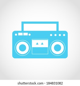 Classic Boombox Icon Isolated on White Background