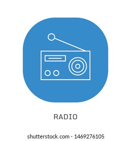 Classic boombox line icon vector