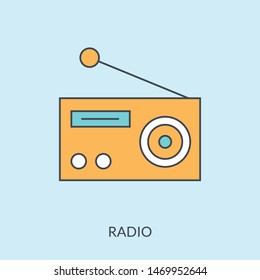 Classic boombox line icon vector