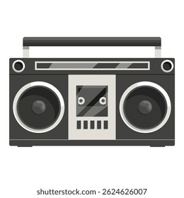 Classic boombox playing music on a cassette tape