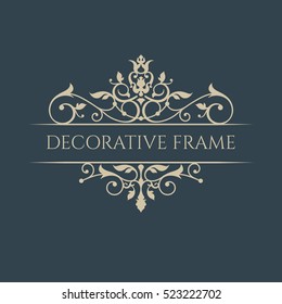 Classic border. Decorative frame for greeting cards, invitations. Graphic design page. Template signage, logos, labels, stickers.