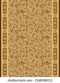 Classic border frame pattern floral carpet design vector 