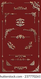Classic border set vector collection	