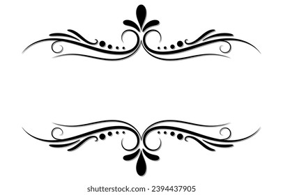 classic border wave dividing line flower pattern Scroll elements and vintage ornate frames Suitable for greeting cards Wedding invitation cards, food menus, royal cards
