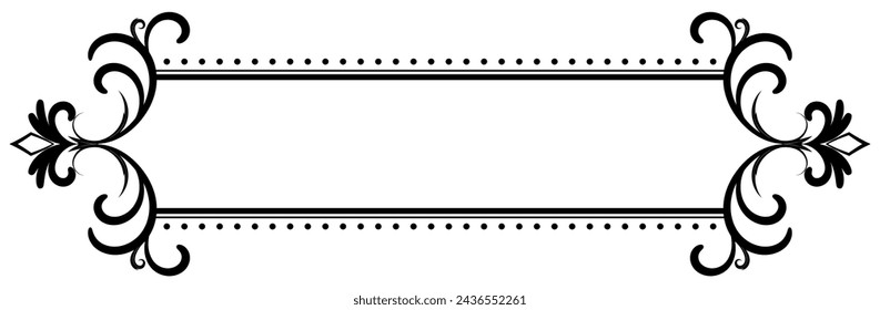 classic border wave dividing line flower pattern Scroll elements and vintage ornate frames Suitable for greeting cards Wedding invitation cards, food menus, royal cards