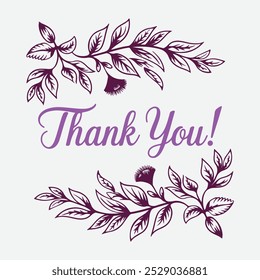 Classic Botanical Thank You Card