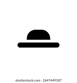 Classic Bowler Hat Icon - Vintage Headwear Vector for Retro Fashion and Gentleman's Style Design