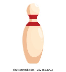 Classic bowling pin, with its distinctive red stripes, ready to be knocked down for a strike