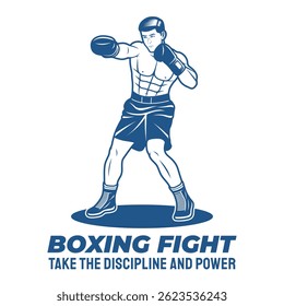 Classic Boxing Fighter Retro Style Vector Art