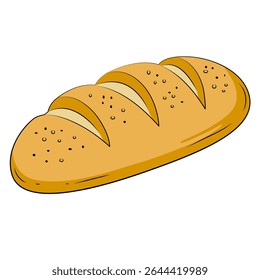 Classic Bread Bakery Golden Loaf Crust Soft Baked Round Icon Wheat Pastry Snack Dough Fresh