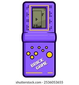 classic brick game console cartoon illustration