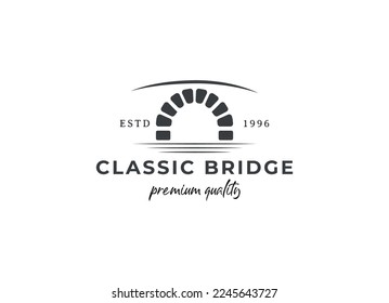 Classic bridge logo design template