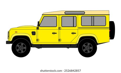 Classic Britain Offroader SUV English England UK Sport Utility Vehicle Icon Vector 