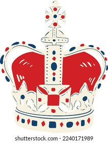 Ilustración clásica de joyas de la corona británica