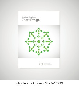 Classic brochure A4 with abstract figures. Modern connect pattern