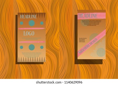 Classic brochure template design with shapes. Cover layout and infographics