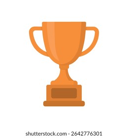 A classic bronze trophy cup in flat design, symbolizing third place achievement. Perfect for victory, awards, or competition themes.
