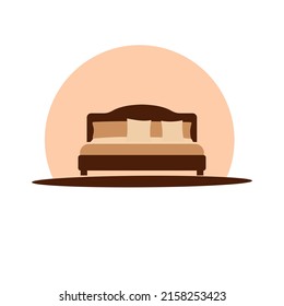 classic brown bed icon vector design