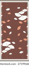 Clássico Brown Ginkgo Folha Quadrado Cachecol Padrão