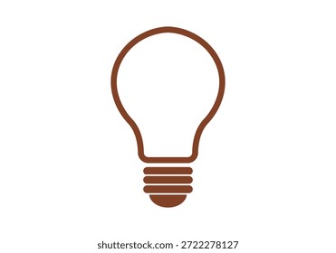 Clásica bombilla marrón con trazo lineal para ideas y conceptos de creatividad