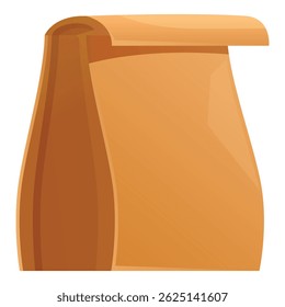 Classic brown paper bag standing upright with the top folded over