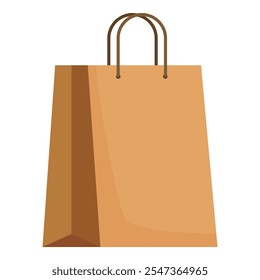 Classic brown paper shopping bag ready for purchases, symbolizing retail, consumerism, and takeaway