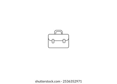 Classic brown reddish leather briefcase, Flat design icon of a briefcase, symbolizing business and professional vector illustration