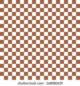 Classic brown and white checkered pattern with subtle texture for design backgrounds