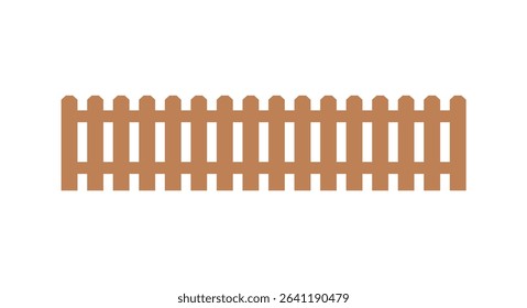 Classic brown wooden fence in vector illustration