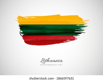 Classic brush flag illustration for Happy independence day of Lithuania background