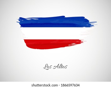 Classic brush flag illustration for Happy national day of Los Altos background