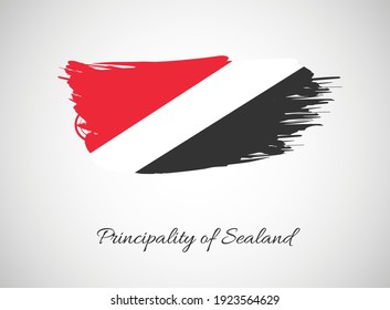 Classic brush flag illustration for Happy national day of Principality of Sealand background