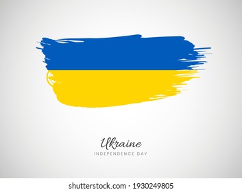 Classic brush flag illustration for Happy independence day of Ukraine background