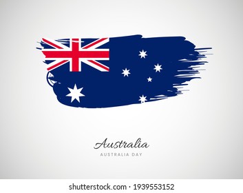 Classic brush flag illustration for Happy national day of Australia background