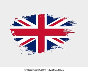Classic brush stroke painted national United Kingdom country flag illustration