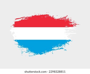Ilustración del pincel clásico pintado en la bandera nacional de Luxemburgo