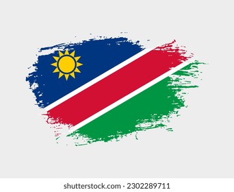 Classic brush stroke painted national Namibia country flag illustration