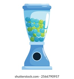 Classic bubble gum vending machine dispensing colorful gumballs
