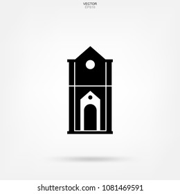 Classic building icon. Abstract architectural sign and symbol. Vector illustration.