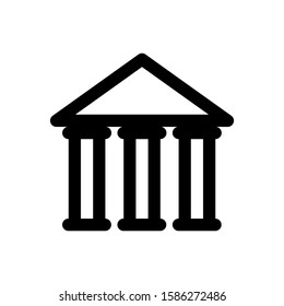classic building icon with line style